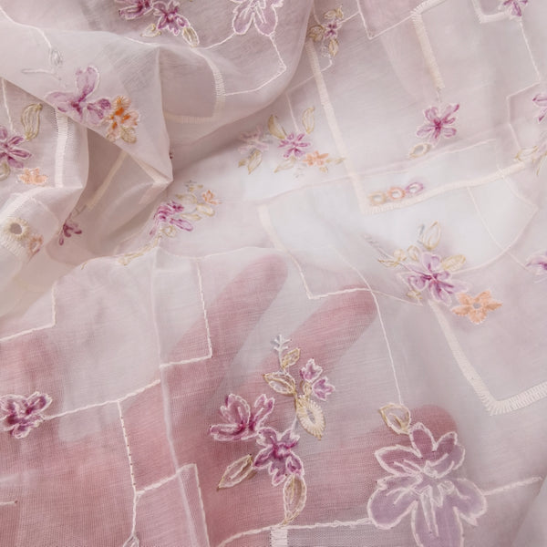 Ren Cotton Thêu Hoa In Hoa màu